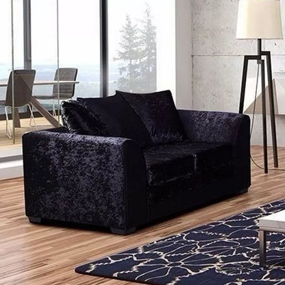 Arabia Crushed Velvet 2 Seater Sofa - Black