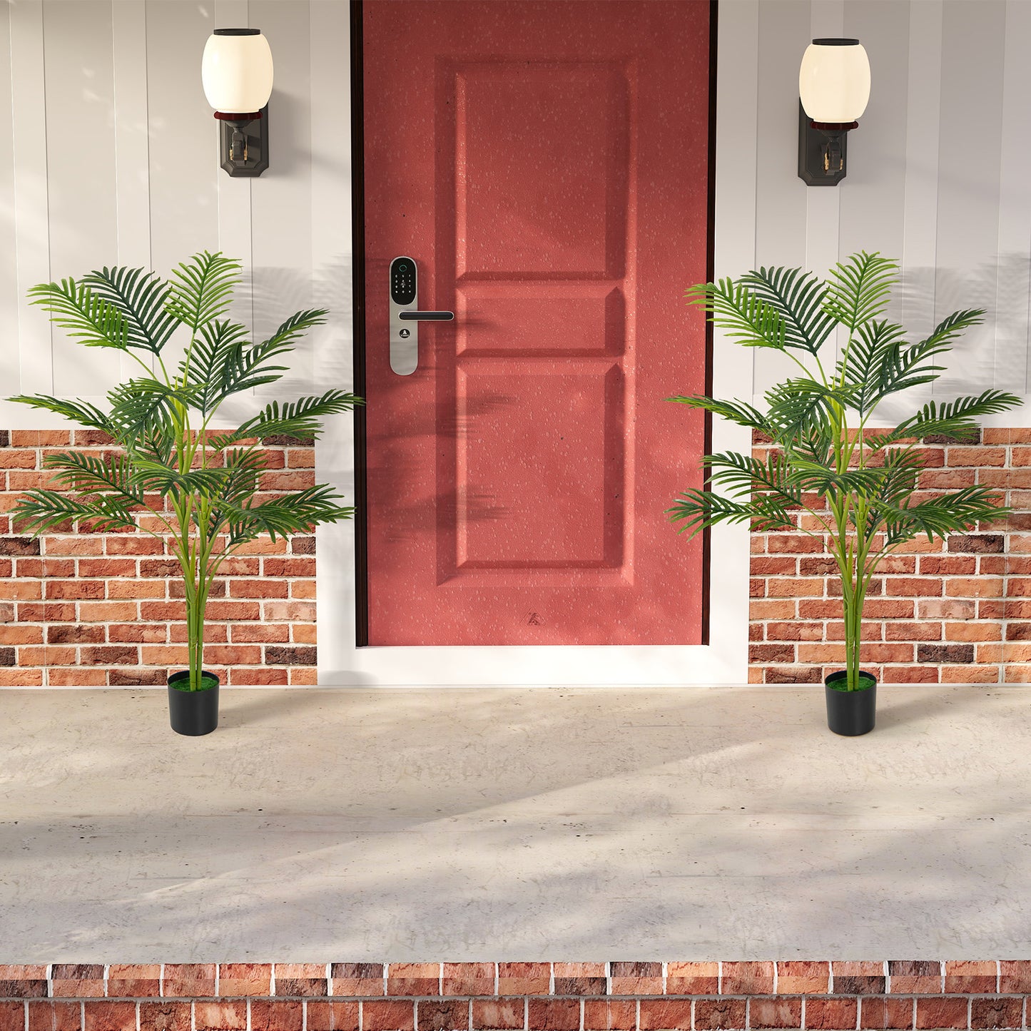 1.2M Artificial Palm Paradise Plant Large Fake Potted Tree Set of 2