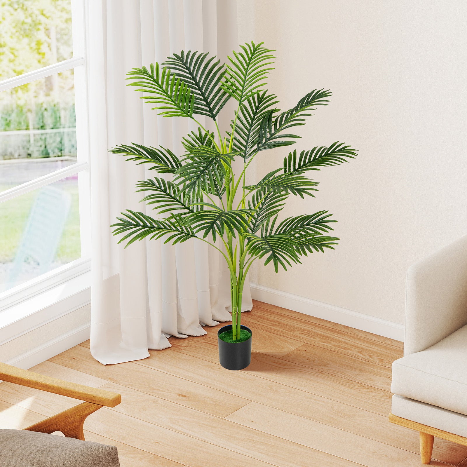 1.2M Artificial Palm Paradise Plant Large Fake Potted Tree Set of 2