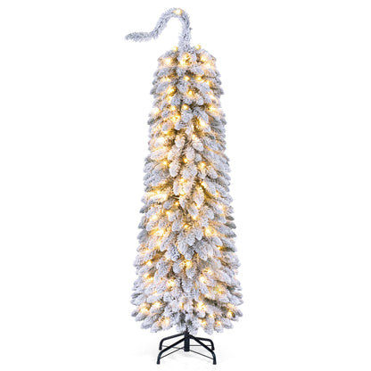 1.5 M Flocked Pencil Christmas Tree with Full Branch Tips