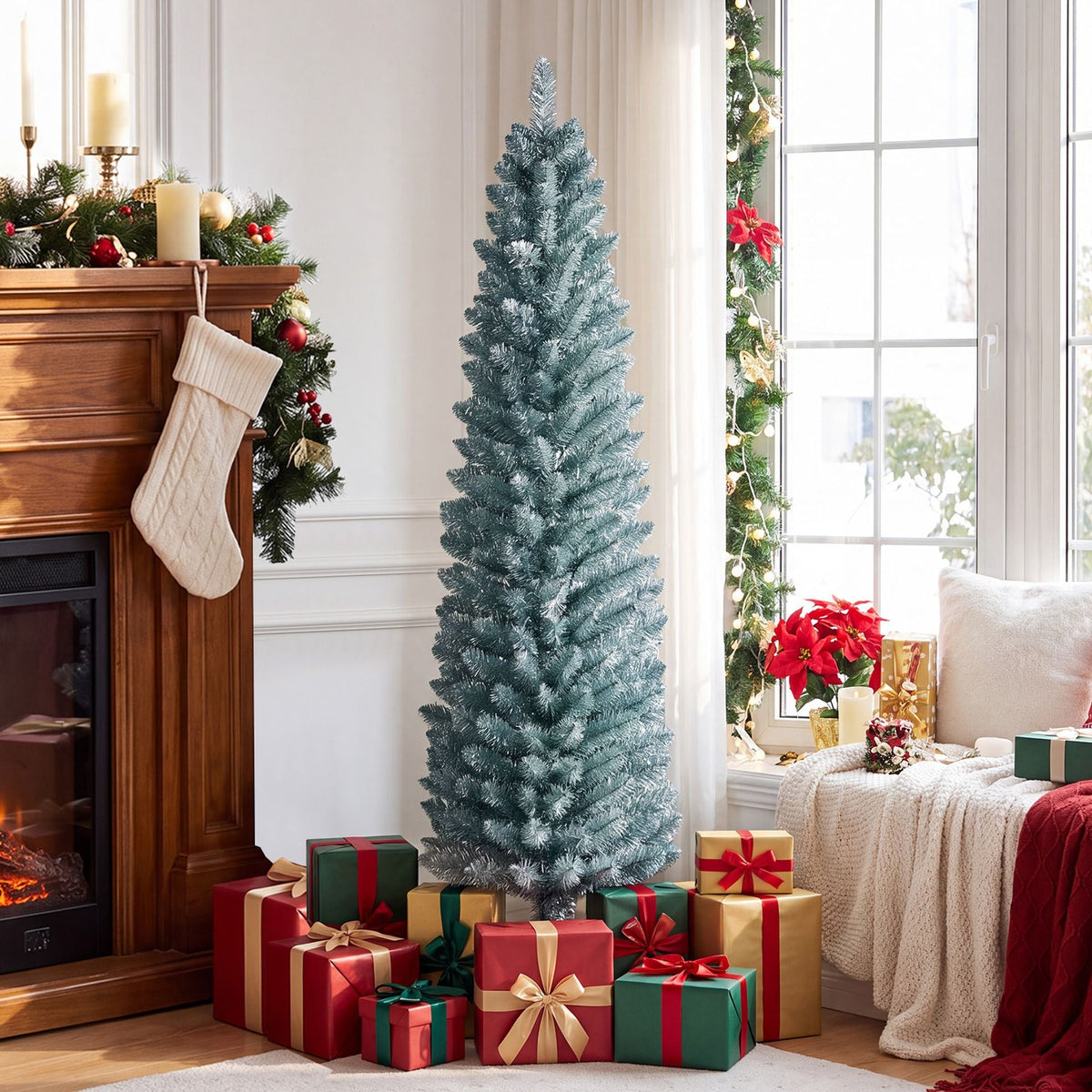 1.5M Artificial Pencil Christmas Tree with 210 Full Branch Tips