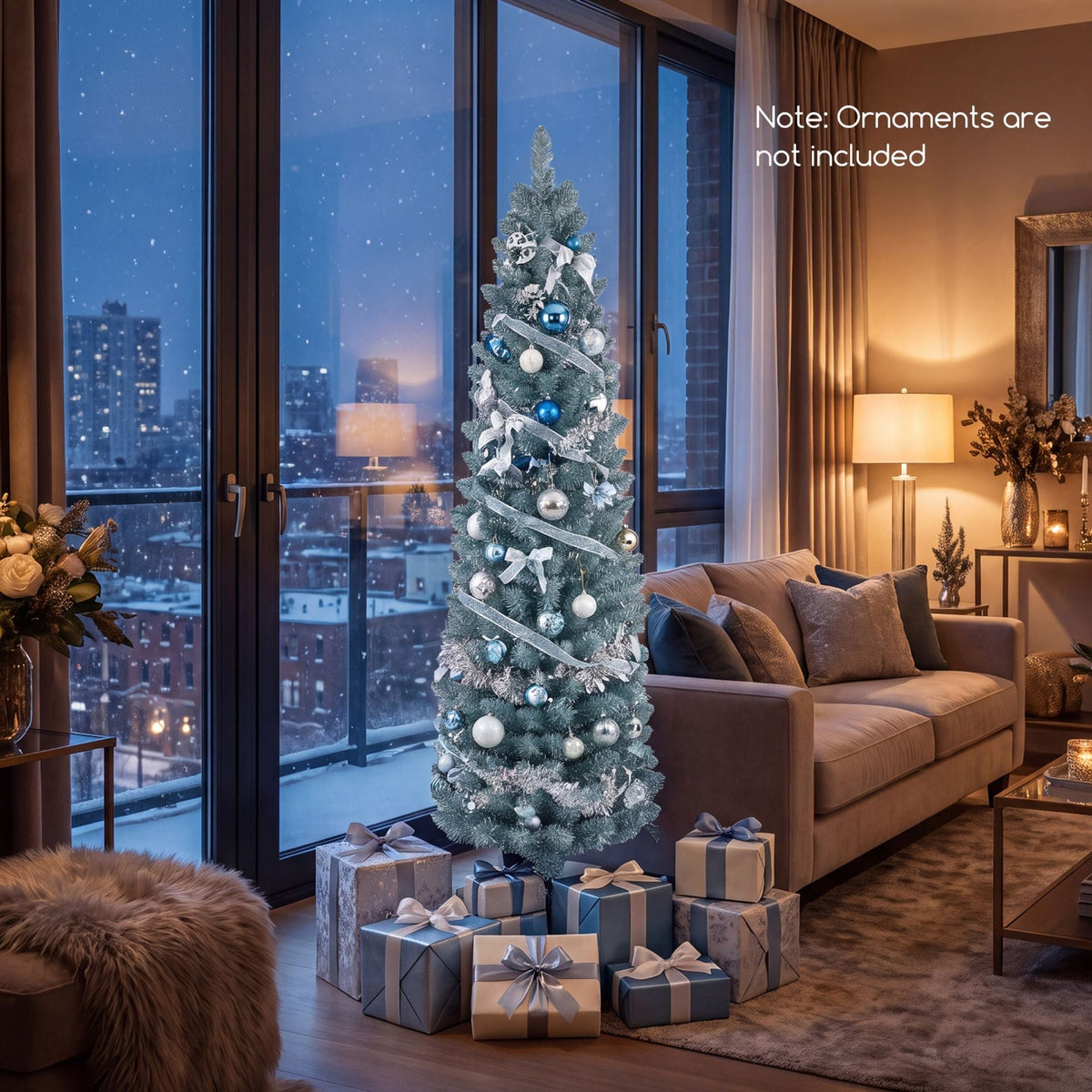1.5M Artificial Pencil Christmas Tree with 210 Full Branch Tips