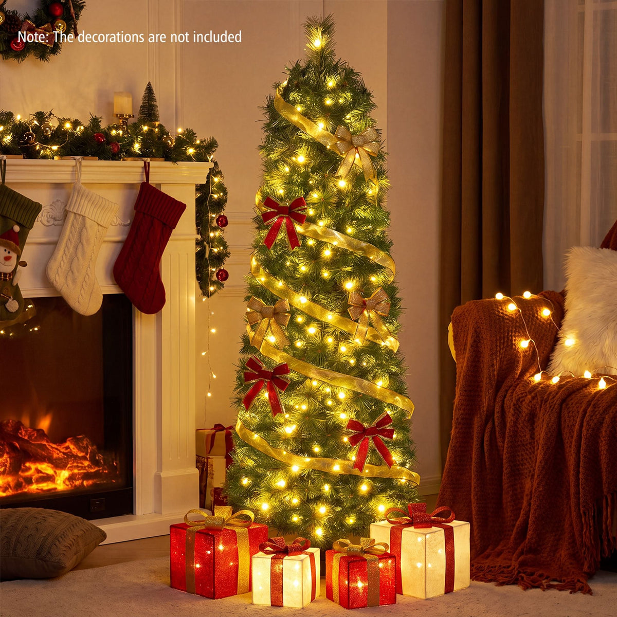 1.5M Pre-Lit Artificial Christmas Tree with 309 PVC Branch Tips