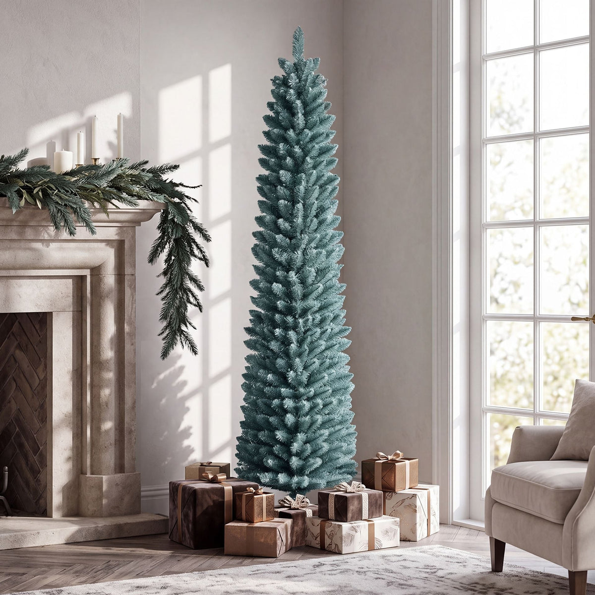 1.8M Artificial Pencil Christmas Tree with 320 Full Branch Tips