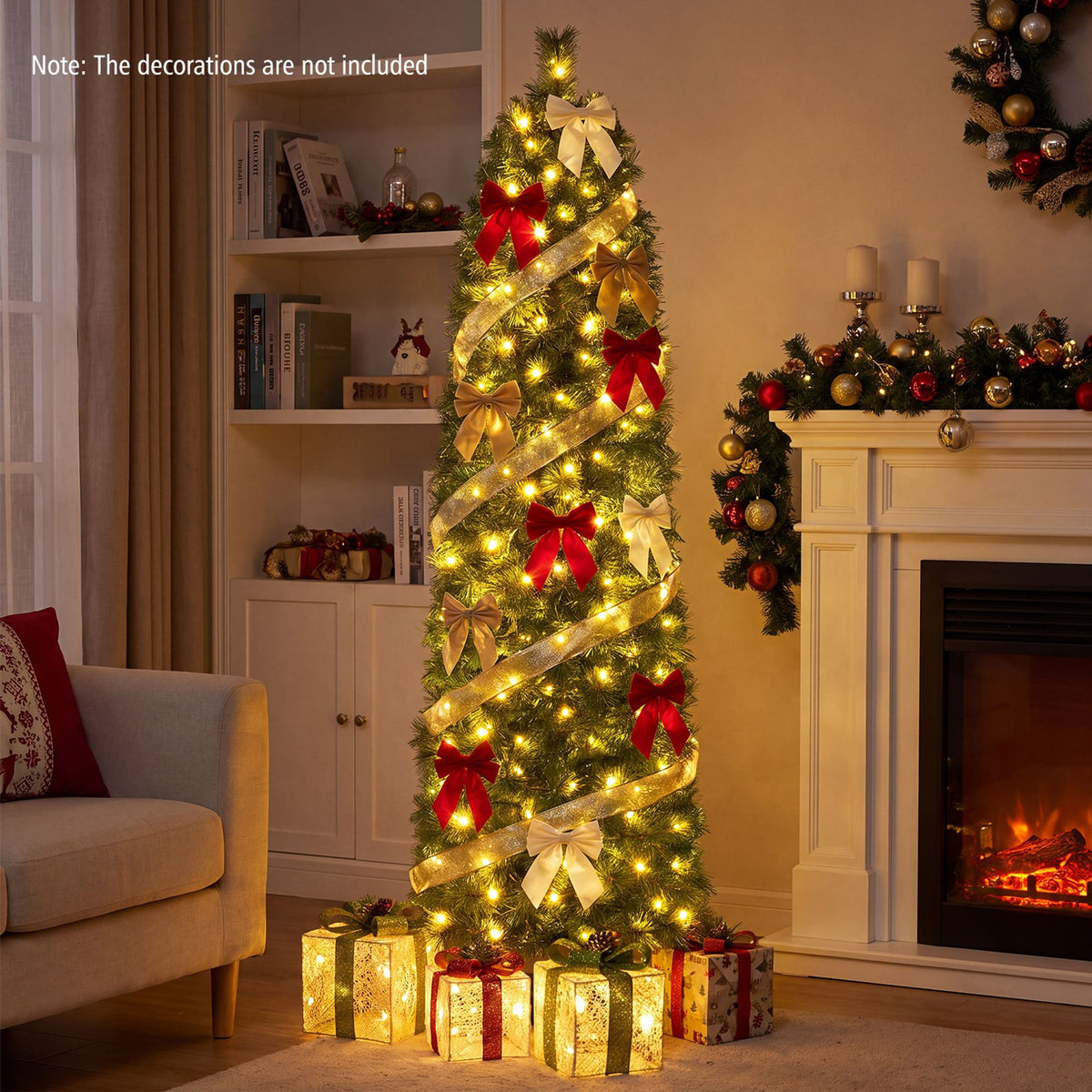 1.8M Pre-Lit Artificial Christmas Tree with 346 PVC Branch Tips