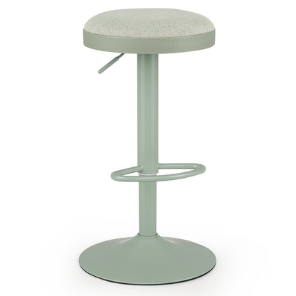 1 Piece Kitchen Bar Stool with Height Adjustment and D-Shaped Footrest-Green