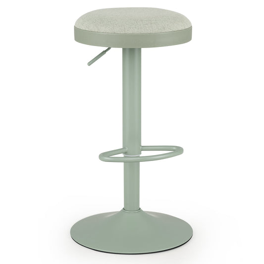 1 Piece Kitchen Bar Stool with Height Adjustment and D-Shaped Footrest-Green