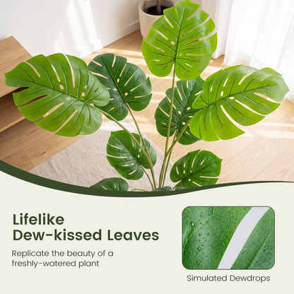 1 Pieces 120 cm Artificial Monstera Deliciosa Plant in Pot