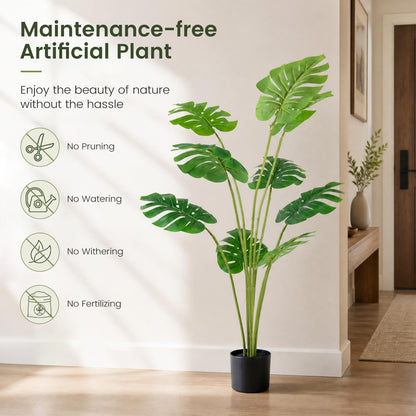 1 Pieces 120 cm Artificial Monstera Deliciosa Plant in Pot