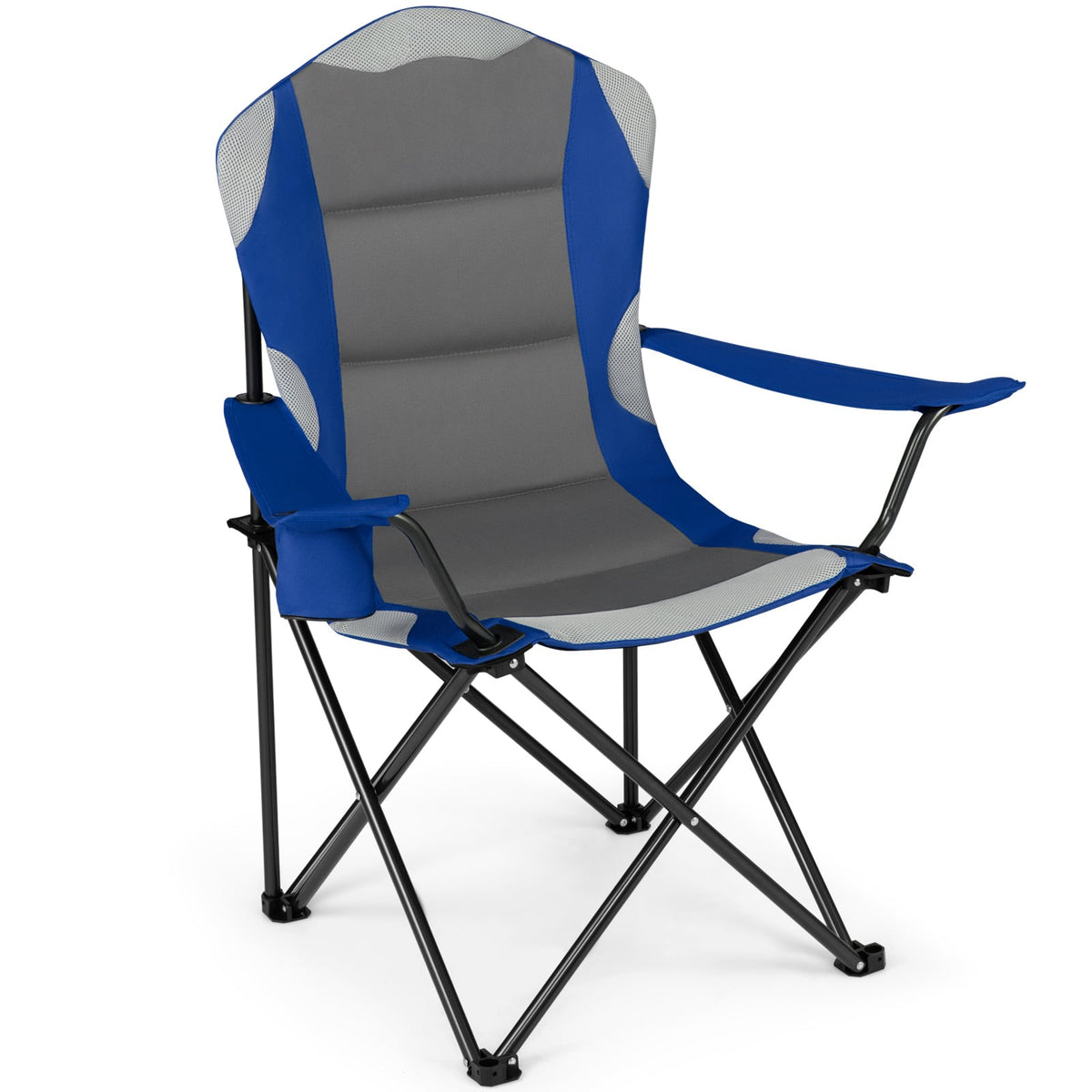 Folding Camping Chairs for Adults with Cup Holders in Navy