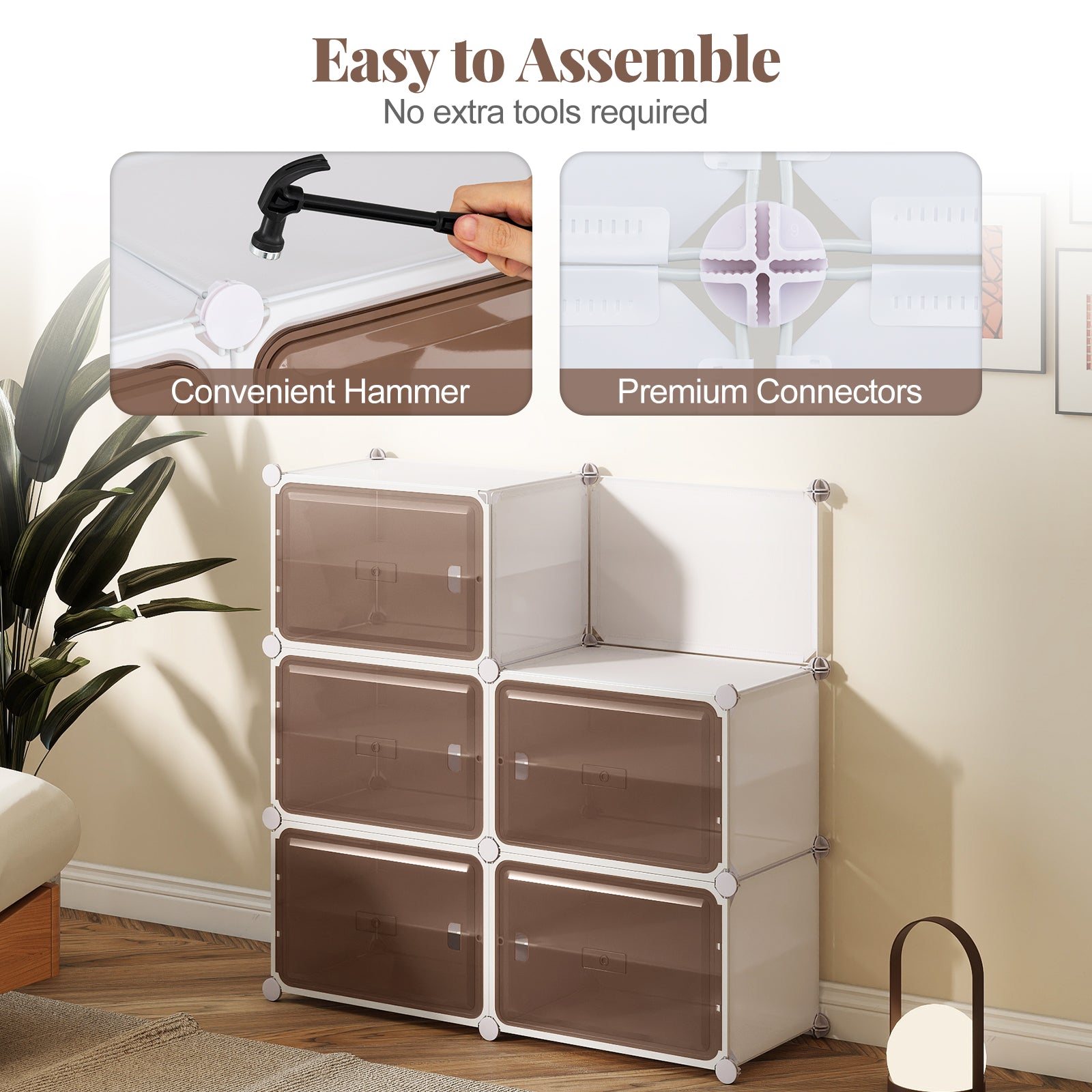 10 Tier Shoe Storage Cabinet with Removable Shelves