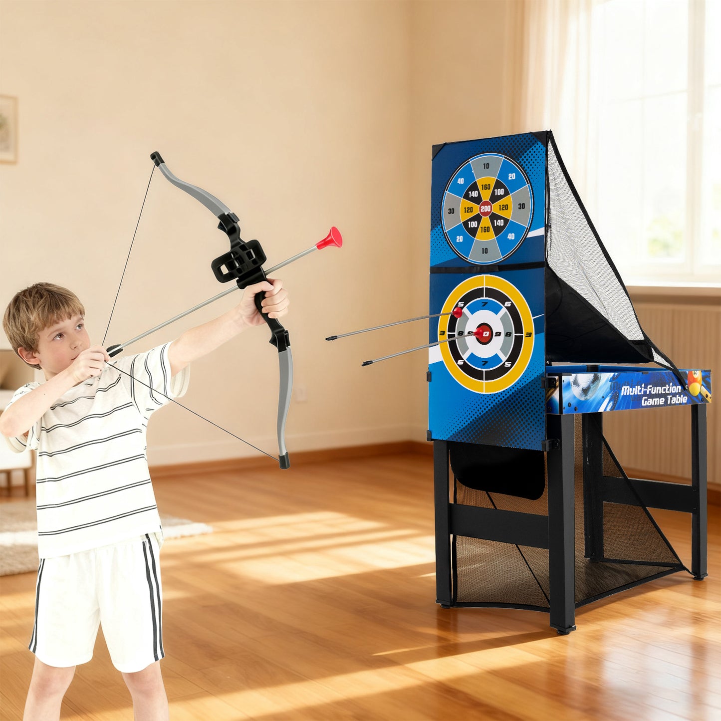 10-in-1 Combo Game Table Set with Storage Bag and Accessories-Blue