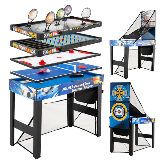 10-in-1 Combo Game Table Set with Storage Bag and Accessories-Blue