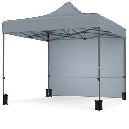 10 x 10 Feet Pop up Canopy Tent with 4 Removable Sidewalls-Grey