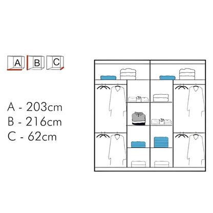 Chicago Sliding Door Wardrobe - White, Black, Oak, Walnut, Wenge, Grey