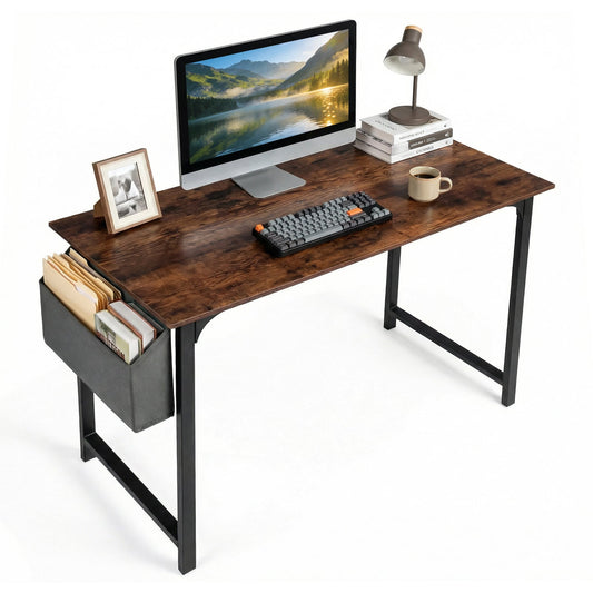 100 CM Computer Desk in Rustic Brown