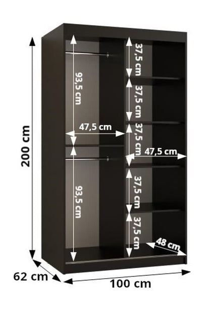 Rena I Sliding Door Wardrobe 100cm