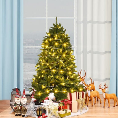 5 Feet Artificial Fir Christmas Tree with LED Lights and 600 Branch Tips