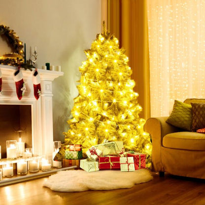 5 Feet Artificial Fir Christmas Tree with LED Lights and 600 Branch Tips