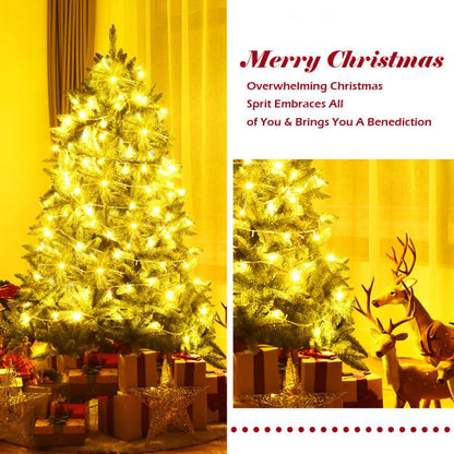 5 Feet Artificial Fir Christmas Tree with LED Lights and 600 Branch Tips