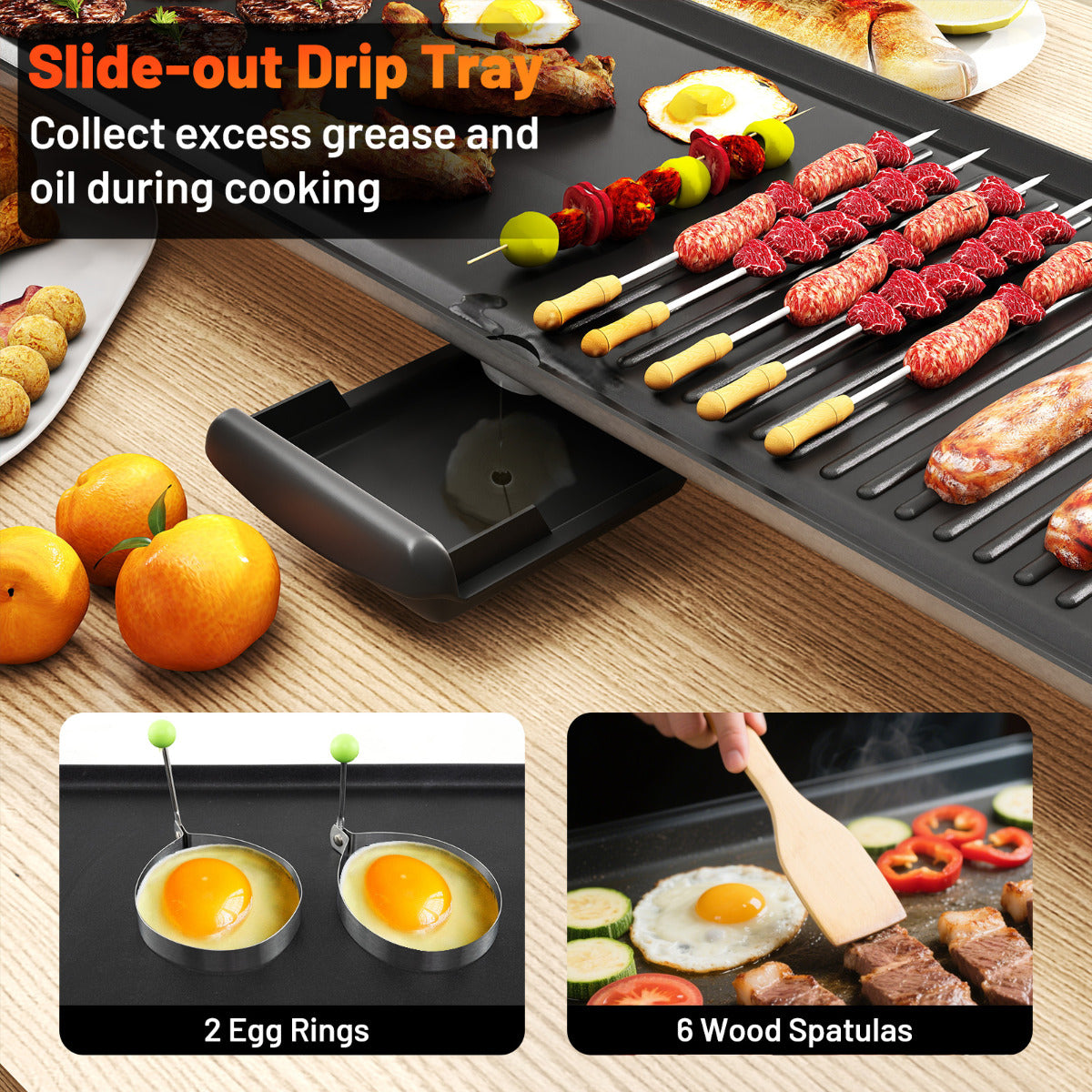 100 √ó 22cm Electric Griddle with 2 Nonstick Surfaces