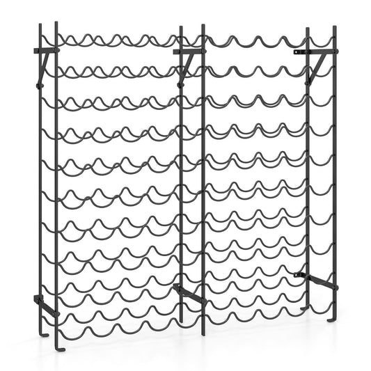 100-Bottle Large Wine Rack Holder with Wall-Anchored Design