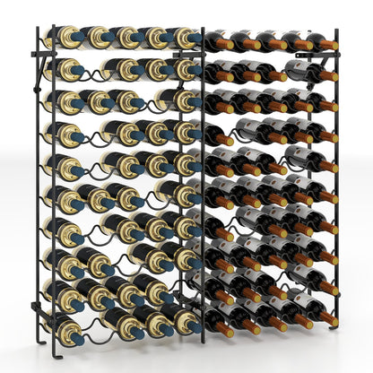 100-Bottle Large Wine Rack Holder with Wall-Anchored Design