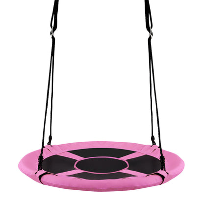 100cm Children Flying Saucer Tree Swing with Adjustable Rope-Pink