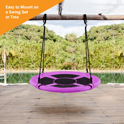 100cm Children Flying Saucer Tree Swing with Adjustable Rope-Purple