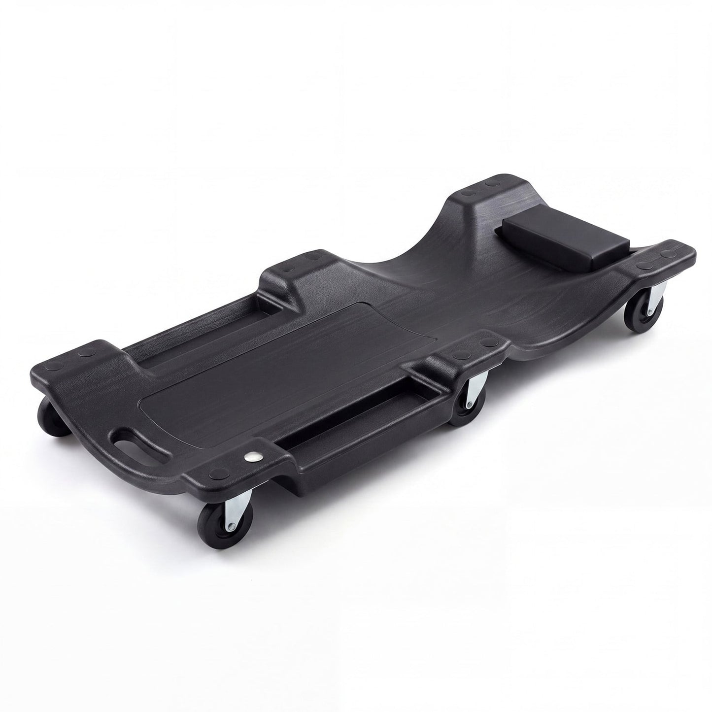 101 CM Low Profile Rolling Garage Creeper with Padded Headrest-Black