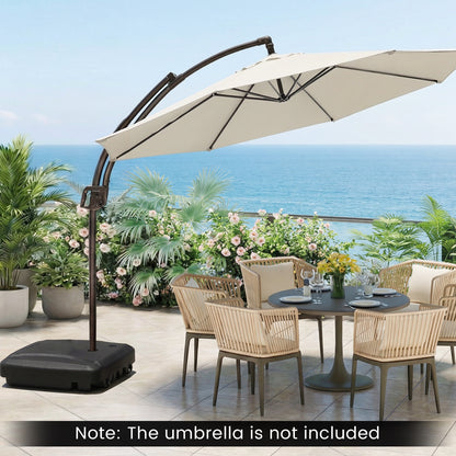 102 kg Cantilever Patio Umbrella Base with Wheels and Crossed Base