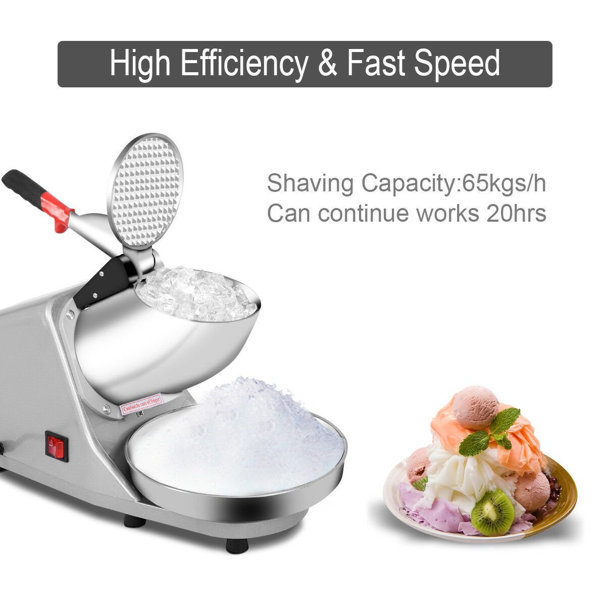 Snow Cone Maker Stainless Steel Shaved Ice Machine