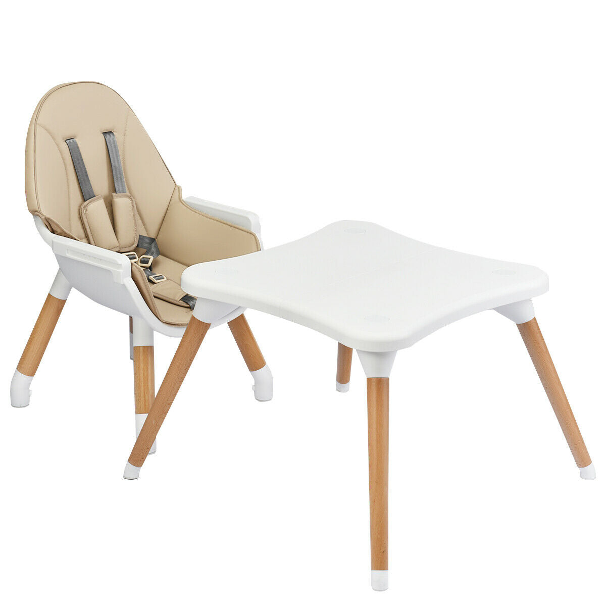 4 in 1 Baby High Chair Infant Feeding Seat-Khaki