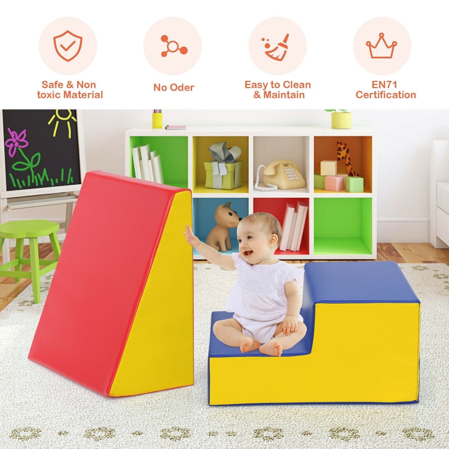 Toddler Climb and Crawl Foam Play Set-Blue