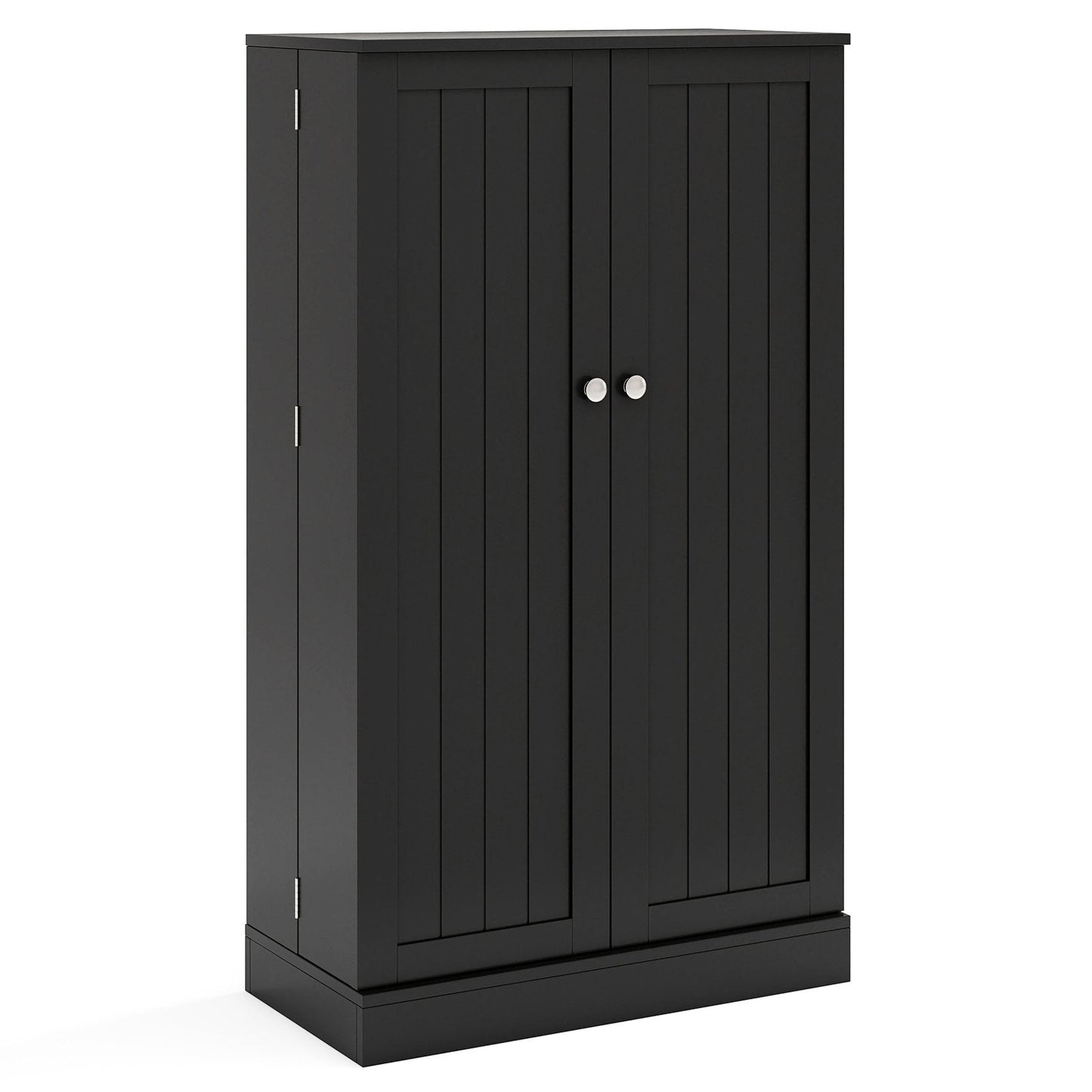 104cm Tall Kitchen Pantry Storage Cabinet with Doors and Adjustable Shelves-Black