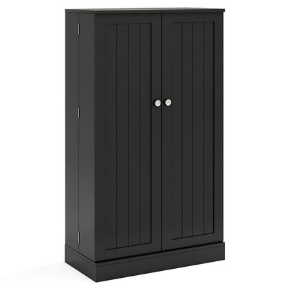 104cm Tall Kitchen Pantry Storage Cabinet with Doors and Adjustable Shelves-Black