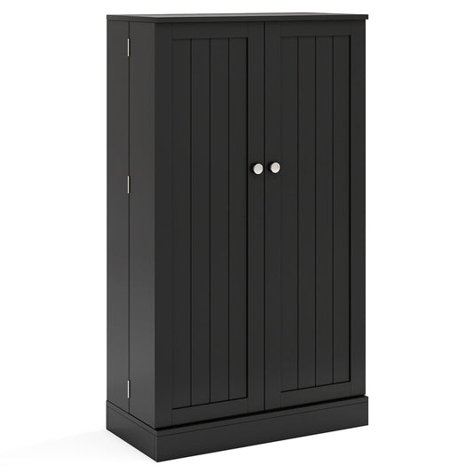 104cm Tall Kitchen Pantry Storage Cabinet with Doors and Adjustable Shelves-Black