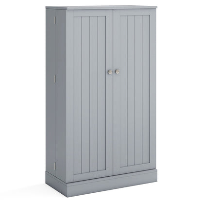 104cm Tall Kitchen Pantry Storage Cabinet with Doors and Adjustable Shelves-Grey