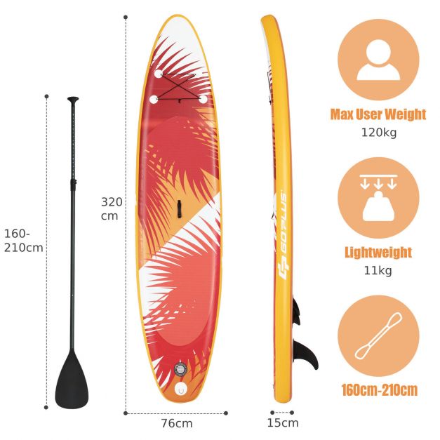 لوح مجداف قابل للنفخ بطول 10.5FT SUP