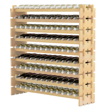 108 Bottles Wine Rack 9-Tier Stackable Wine Storage Stand-Natural