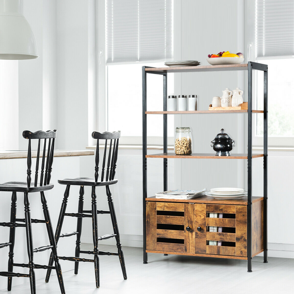 4-Tier Floor-standing Bookshelf  Home Display Stand Shelf