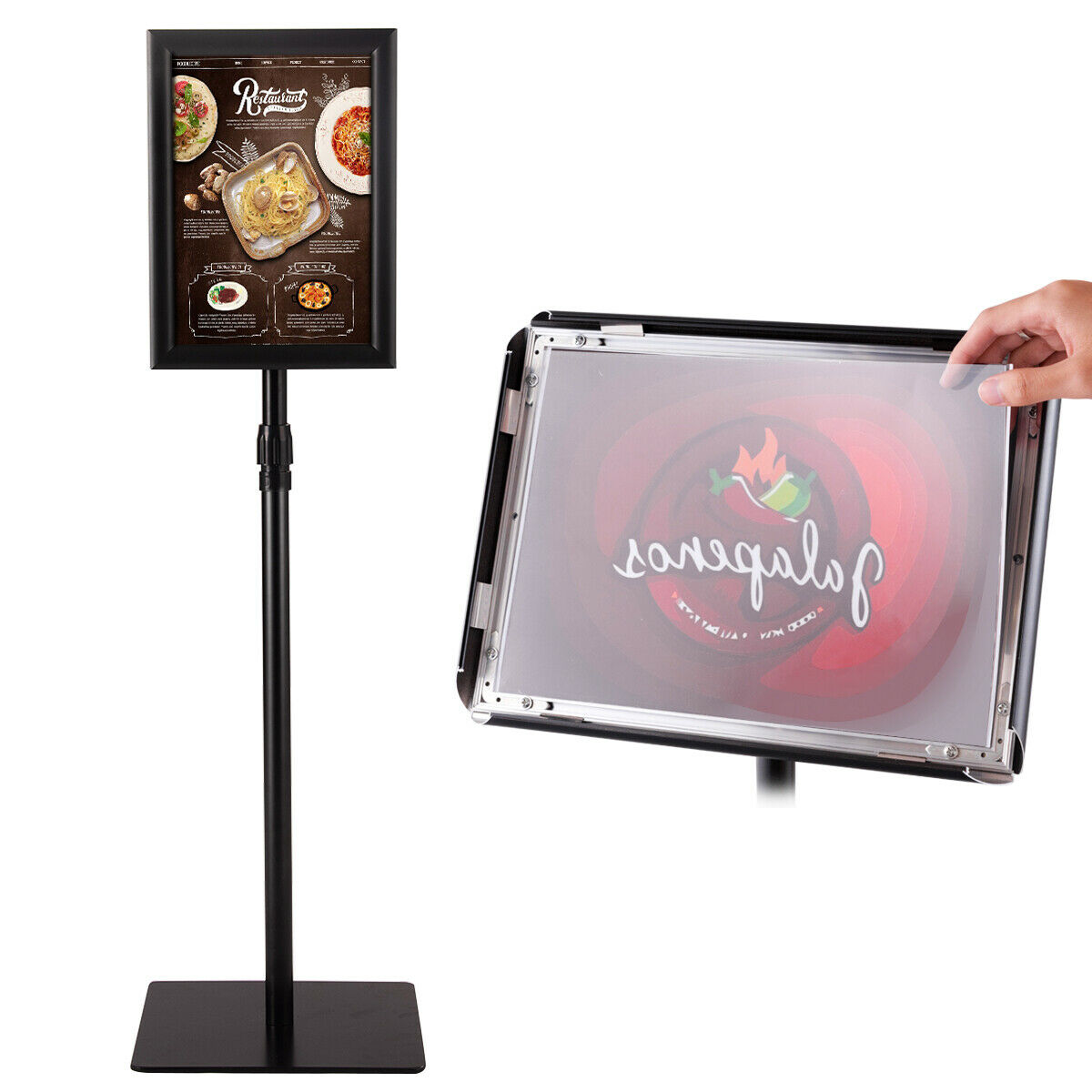 A4 Pedestal Display Stand-Black