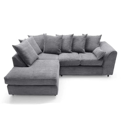 Jumbo Cord Grey Corner Sofa