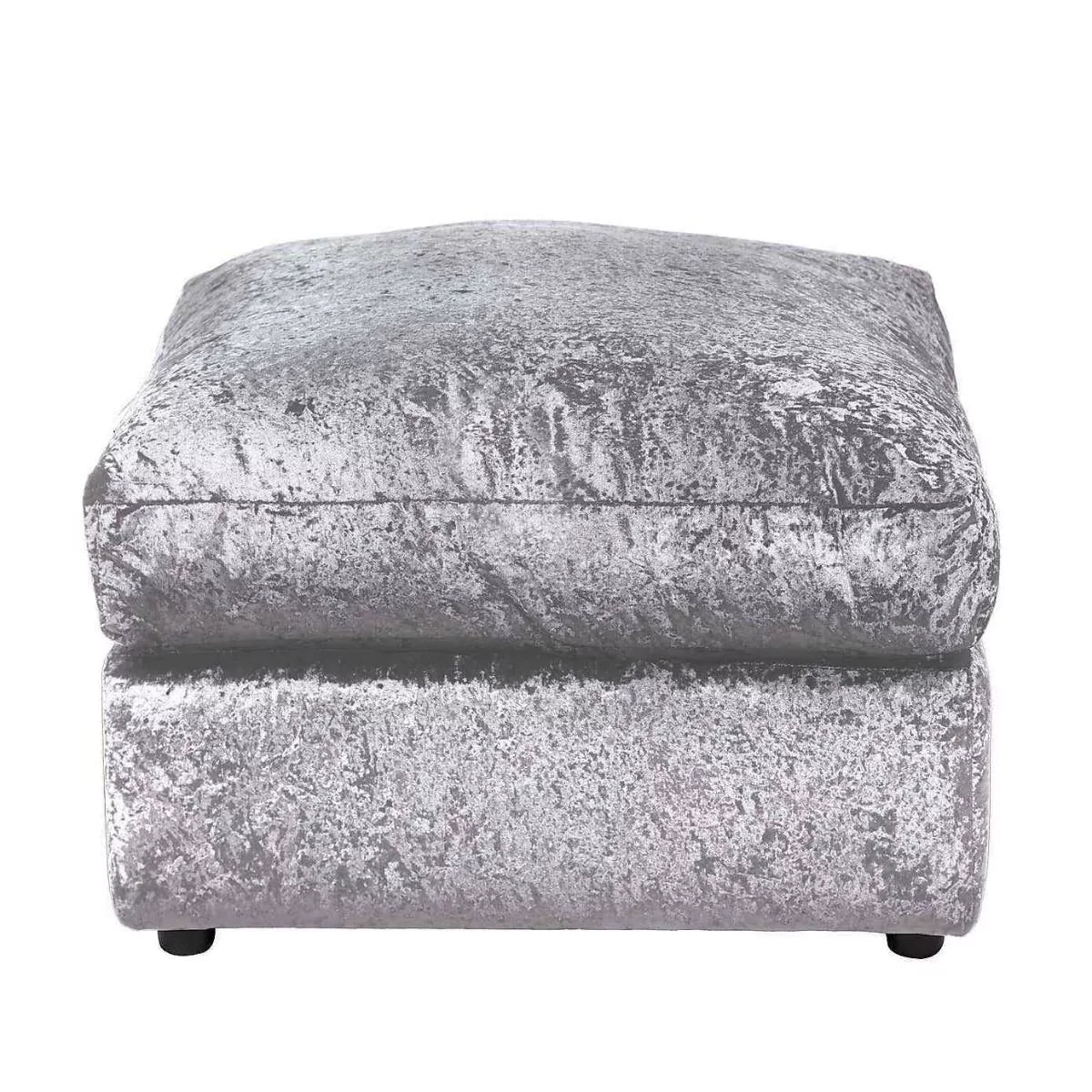 Classic Design Crushed Velvet Corner Sofa - Silver