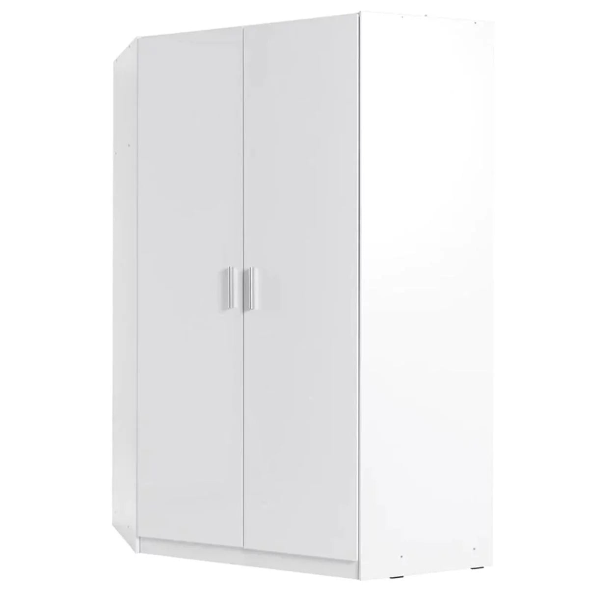 Classic Design 2 Door White Corner Wardrobe - 117cm