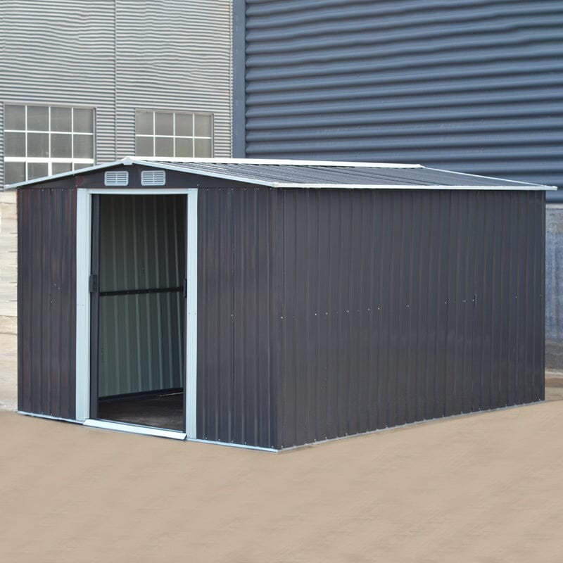 Waterproof 6x8/8x8/10x8ft Metal Shed With Gable Roof