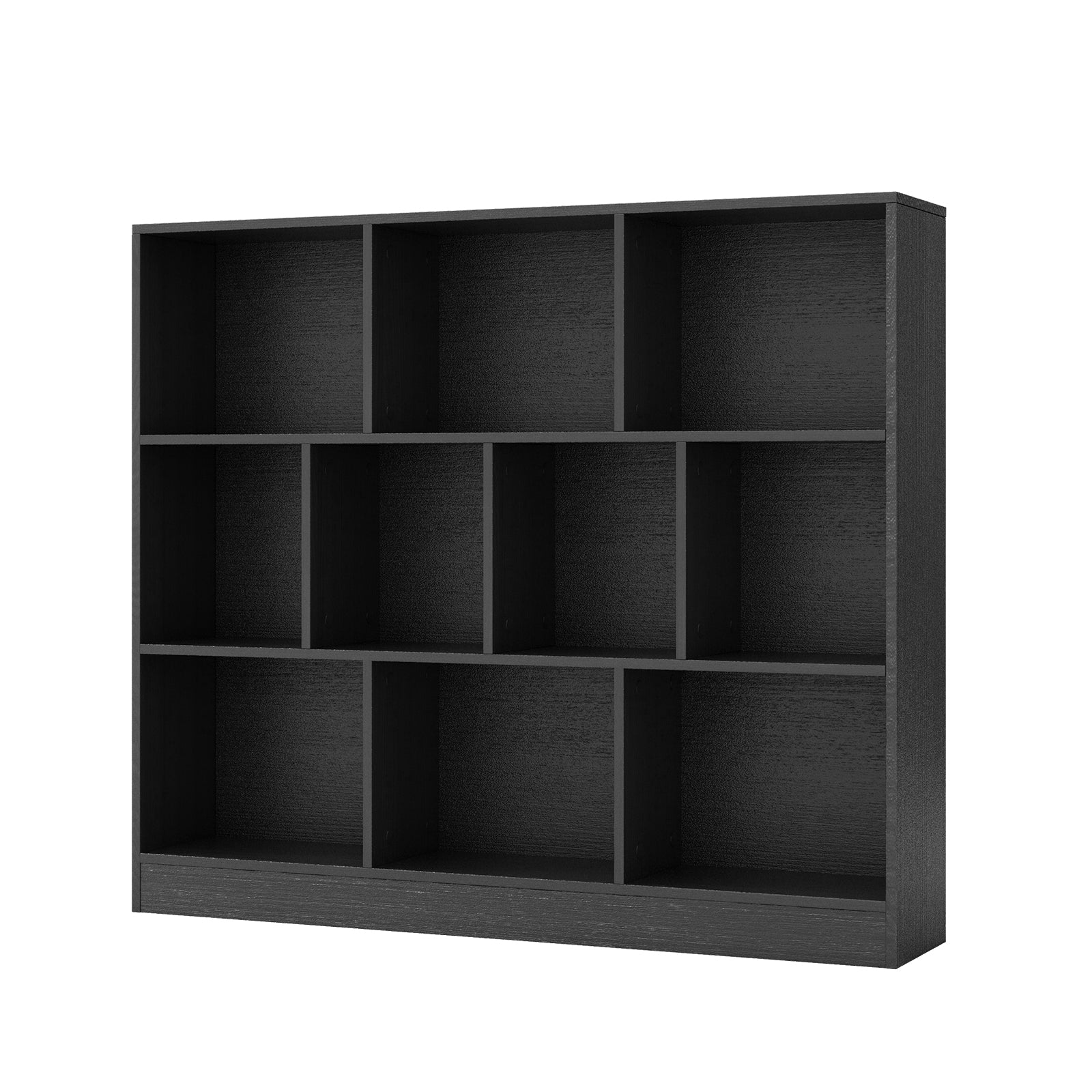 10-Cube Bookshelf Freestanding Storage Organizer with 2 Anti-Tipping Kits-Black