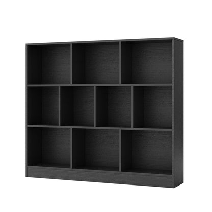 10-Cube Bookshelf Freestanding Storage Organizer with 2 Anti-Tipping Kits-Black