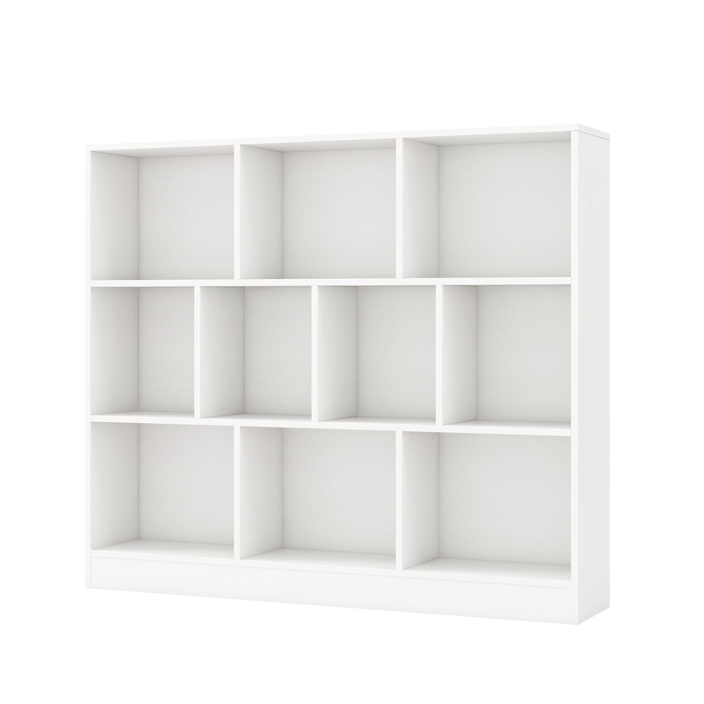 10-Cube Bookshelf Freestanding Storage Organizer with 2 Anti-Tipping Kits-White