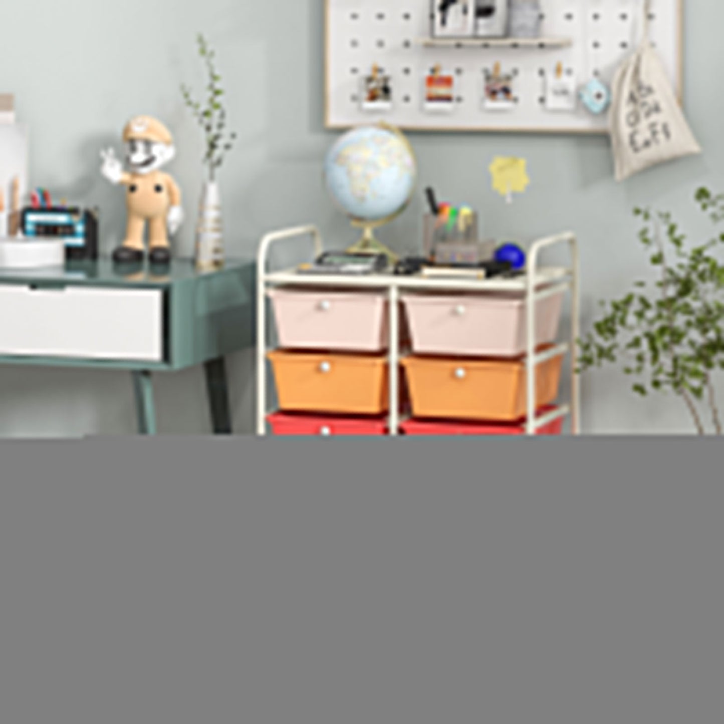 10-Drawer Rolling Storage Cart-Multicolor